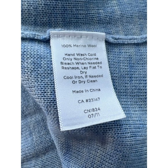 Talbots Pure Merino Wool Cowl Neck Pullover Sweater Womens XS Blue Cozy Knit - Picture 8 of 8